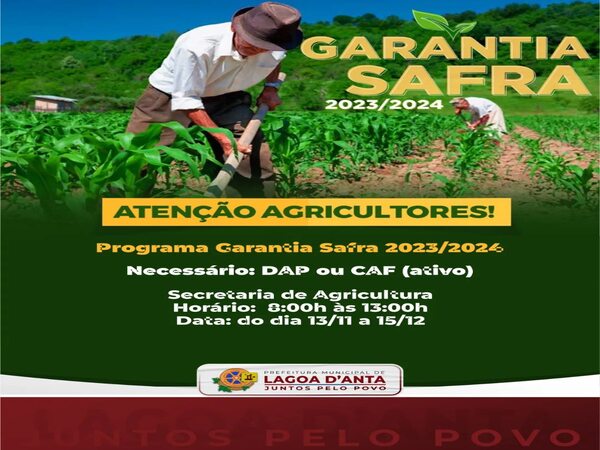 ATENÇÃO AGRICULTORES