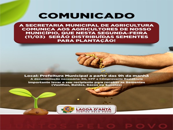 COMUNICADO - SECRETARIA MUNICIPAL DE AGRICULTURA
